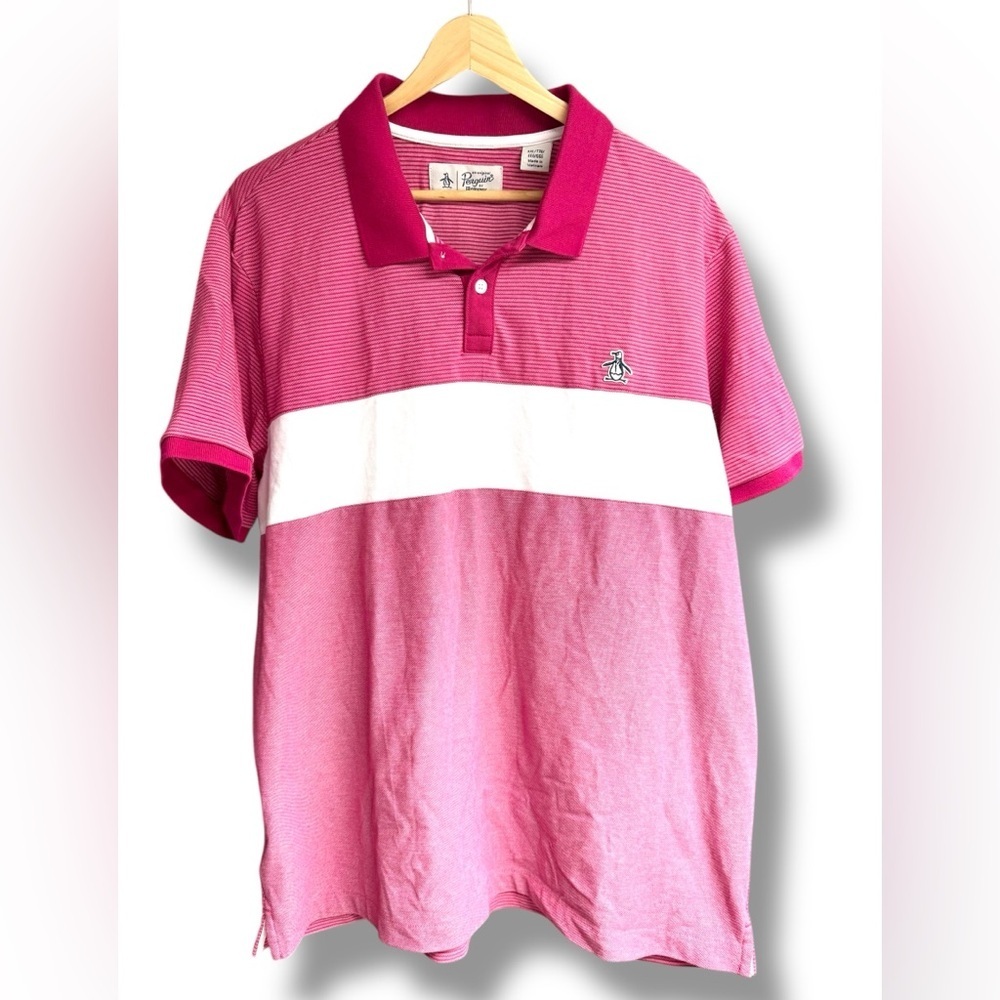 Original‎ Penguin Men's Pink Polo Shirt Size XXL EUC